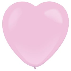 Licht roze hartjes ballonnen (30cm, 50 st)