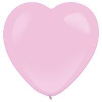 Licht roze hartjes ballonnen (30cm, 50 st) - thumbnail