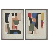Schilderij Home ESPRIT Beige Abstract Stads 42,4 X 3 X 57 CM (2 Stuks)