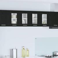 Hangkast Riga 2 pcs Zwart Eiken 60 x 31 x 40 cm Bewerkt hout Hangkast Riga 2 pcs Zwart Eiken 60 x 31 x 40 cm Bewerkt hout