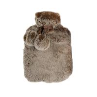 Cosy & Trendy kruik - bruin - 2L - pluche - warmwaterkruik - winter