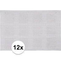 12x Placemats wit geweven/gevlochten 45 x 30 cm - thumbnail