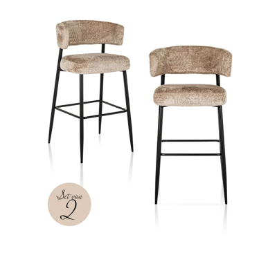 Barstoel Rochelle sheep nature (set van 2) - laag