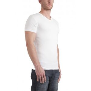 Garage T-shirt V-neck Slimfit White Stretch (art 0202)