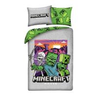 Minecraft Dekbedovertrek Zombie - 140 x 200 cm - 70 x 90 cm - Polyester grijs