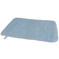 Sneldrogende badmat met anti slip blauw 40 x 60 cm rechthoekig - thumbnail