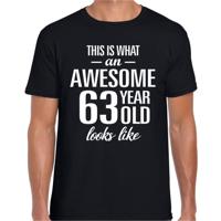 Awesome 63 years - geweldig 63 jaar cadeau t-shirt - zwart - voor heren - Verjaardag cadeau