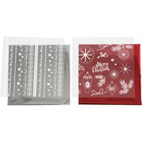Creativ Company Deco folie en transfervel, magische kerst, vel 15x15 cm, rood, zilver, 2x2 vel/ 1 doos
