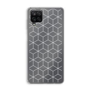Zwart-witte kubussen: Samsung Galaxy A12 Transparant Hoesje
