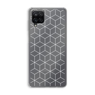 Zwart-witte kubussen: Samsung Galaxy A12 Transparant Hoesje