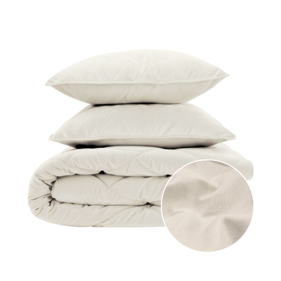 1+1 Gratis Wasbaar Lazy Dekbed Zonder Overtrek - Zonder Overtrek - Velvet - Beige Off White - Dekbed-Discounter.nl