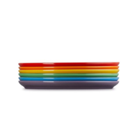 LE CREUSET - San Francisco - Dinerbord Coupe 27cm New Rainbow 6-dlg
