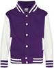 Just Cool JH043K Kids´ Varsity Jacket - Purple - 7/8 (M)