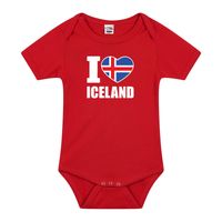 I love Iceland / IJsland landen rompertje rood jongens en meisjes 92 (18-24 maanden)  -