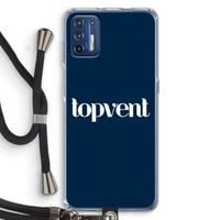 Topvent Navy: Motorola Moto G9 Plus Transparant Hoesje met koord