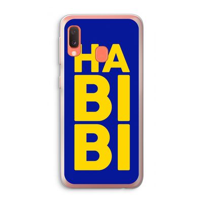 Habibi Blue: Samsung Galaxy A20e Transparant Hoesje