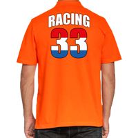 Oranje poloshirt Racing 33 supporter / race fan voor heren - thumbnail