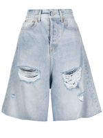 VETEMENTS short en coton à effet usé - Bleu - thumbnail