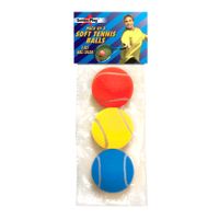 Set van 3x stuks gekleurde soft foam tennisballen 7 cm   -