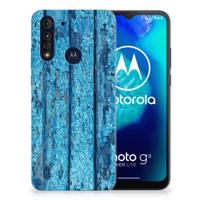 Motorola Moto G8 Power Lite | Bumper Hoesje | Wood Blue