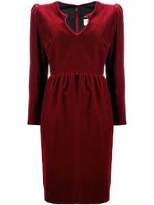 Saint Laurent robe mi-longue à manches longues - Rouge