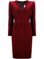 Saint Laurent robe mi-longue à manches longues - Rouge