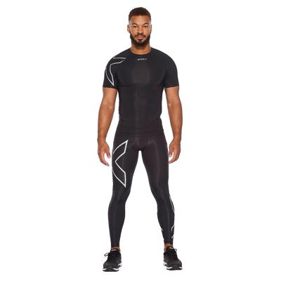 2XU Core Compression hardloopshirt korte mouw Black/Silver heren