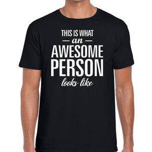 Awesome Person tekst t-shirt zwart heren