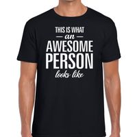 Awesome Person tekst t-shirt zwart heren - thumbnail