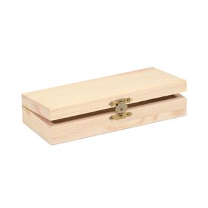 Glorex hobby houten kistje met sluiting en deksel - 17 x 7 x 3 cm - Sieraden/spulletjes/pennenbak   -