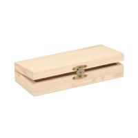 Glorex hobby houten kistje met sluiting en deksel - 17 x 7 x 3 cm - Sieraden/spulletjes/pennenbak   -