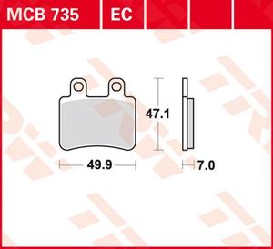 TRW Remblokken, en remschoenen voor de moto, MCB735 Allround organisch