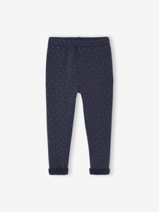Meisjeslegging met fleecevoering inktblauw