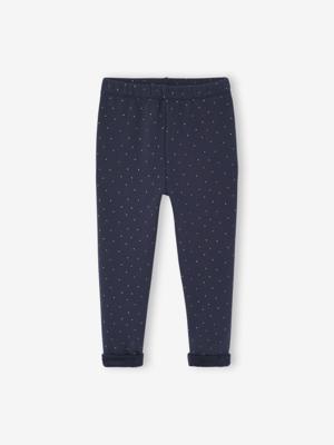Meisjeslegging met fleecevoering inktblauw