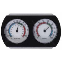 Luchtvochtigheidsmeter/thermometer - kunststof - 9 cm   -