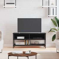 Tv-meubel 100x35x45 cm bewerkt hout zwart - thumbnail