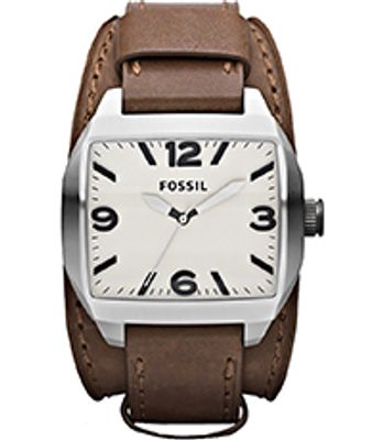 Horlogeband Fossil JR1387 Onderliggend Leder Bruin 22mm