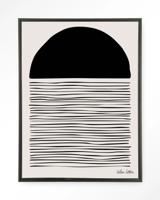 Urban Cotton Wandkleed 'Element' 80 x 110cm in Floating Frame - black