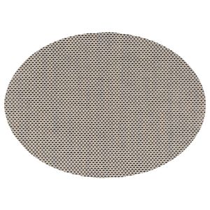 Ovale placemat Maoli zwart/beige kunststof 48 x 35 cm