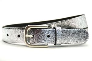 Timbelt Fashion Leren Riem 3 cm Zilver