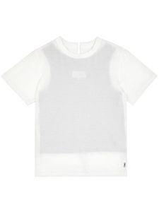 MM6 Maison Margiela t-shirt en coton à design superposé - Blanc