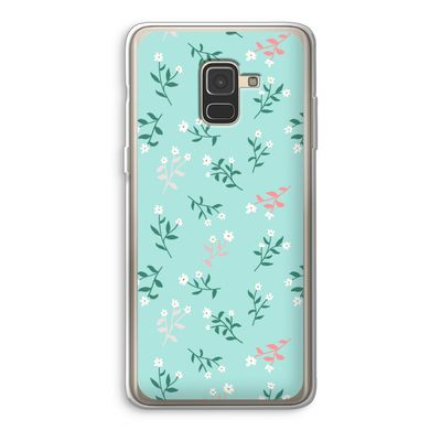 Small white flowers: Samsung Galaxy A8 (2018) Transparant Hoesje