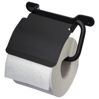 Haceka IXI toiletrolhouder met klep zwart mat