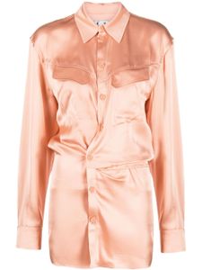 Off-White robe-chemise à détail torsadé - Rose