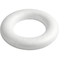 Creativ Company Ringen met platte achterkant, afm 20 cm, dikte 25 mm, wit, 1 stuk