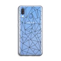 Geometrische lijnen zwart: Samsung Galaxy A40 Transparant Hoesje