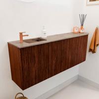 Toiletmeubel Mondiaz Joya Dlux | 111.6 cm | Meubelkleur Ruby | Faye wastafel Arena Wasbak Links | 1 kraangat