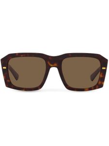 Dolce & Gabbana Eyewear lunettes de soleil carrée à effet écailles de tortue - Marron