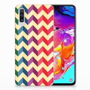 Samsung Galaxy A70 TPU bumper Zigzag Multi Color