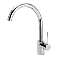 Keukenkraan Tres Max | Opbouw | 360° Draaibaar | Mengkraan | 1-hendel | Rond | Chroom